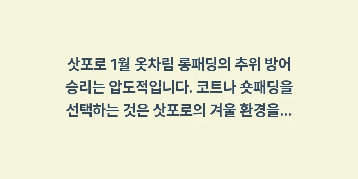 삿포로 1월 옷차림 롱패딩: 삿포로 1월 옷차림 롱패딩의... (2)