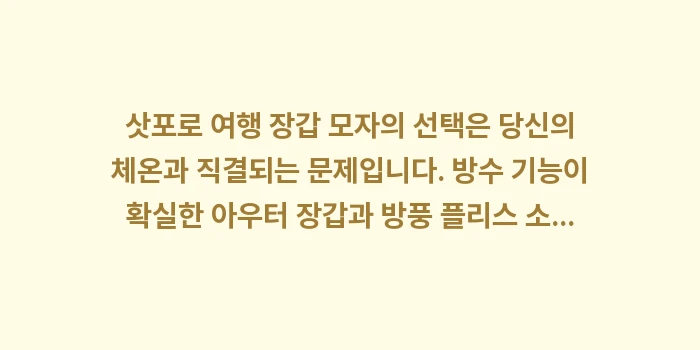 삿포로 여행 장갑 모자: 삿포로 여행 장갑 모자의 선... (2)