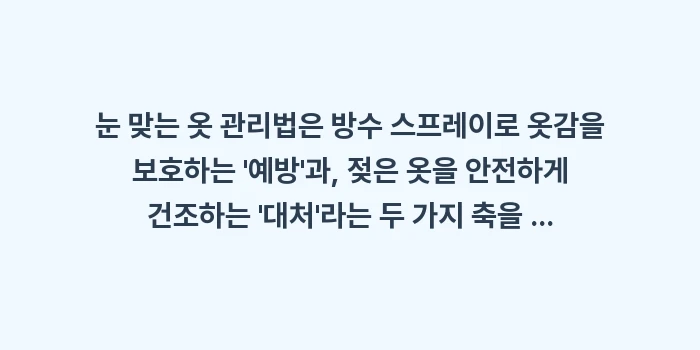 눈 맞는 옷 관리법: 눈 맞는 옷 관리법은 방수... (1)