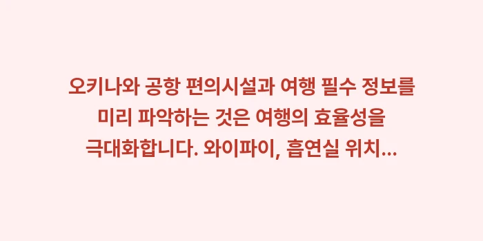 오키나와 공항 편의시설 여행 필수 정보: 오키나와 공항 편의시설과 여... (2)