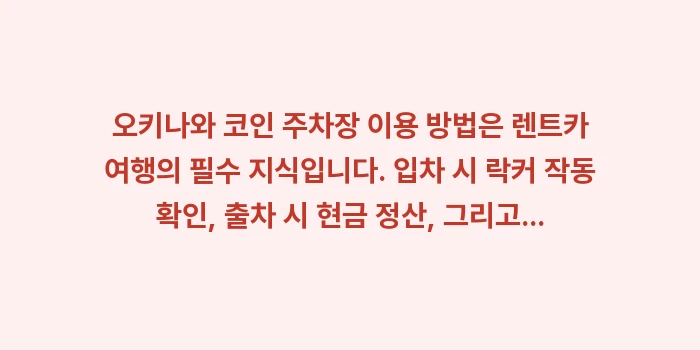 오키나와 코인 주차장: 오키나와 코인 주차장 이용... (1)