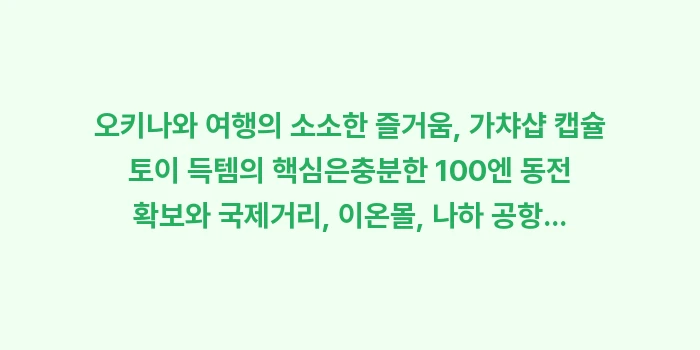오키나와 가챠샵 캡슐 토이 위치: 오키나와 여행의 소소한 즐거... (1)