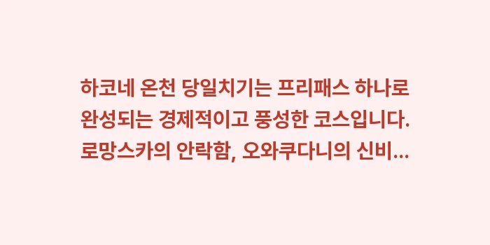 하코네 온천 당일치기: 하코네 온천 당일치기는 프리... (2)