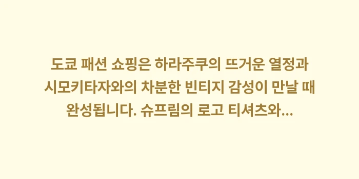 하라주쿠 슈프림 쇼핑: 도쿄 패션 쇼핑은 하라주쿠의... (1)