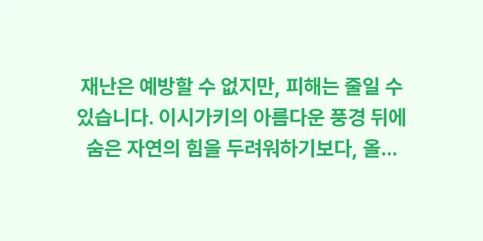 이시가키 지진 쓰나미: 재난은 예방할 수 없지만,... (2)