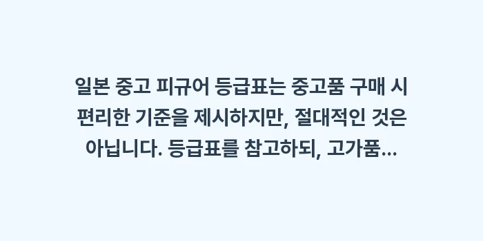 일본 중고 피규어 등급표: 일본 중고 피규어 등급표는... (2)