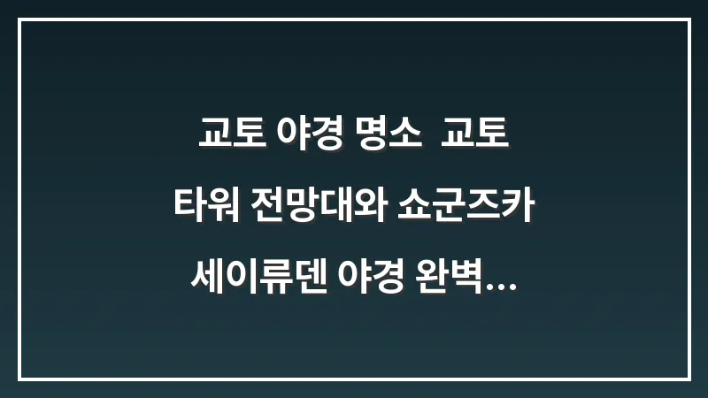 교토 야경 명소: 교토 타워 전망대와 쇼군즈카 세이류덴 야경 완벽 가이드 대표 이미지