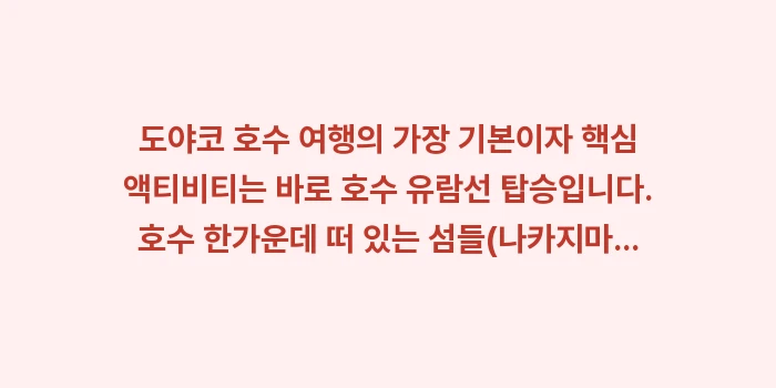 도야코 호수 여행: 도야코 호수 여행의 가장 기... (1)