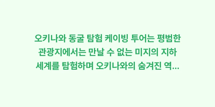 오키나와 동굴 탐험 케이빙: 오키나와 동굴 탐험 케이빙... (1)