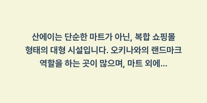오키나와 현지인 마트 쇼핑 가이드: 산에이는 단순한 마트가 아닌... (1)