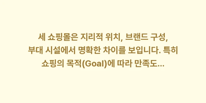 오키나와 3대 대형 쇼핑몰: 세 쇼핑몰은 지리적 위치,... (1)