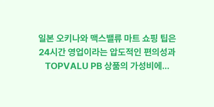 일본 오키나와 맥스밸류 마트 쇼핑 팁: 일본 오키나와 맥스밸류 마트... (2)