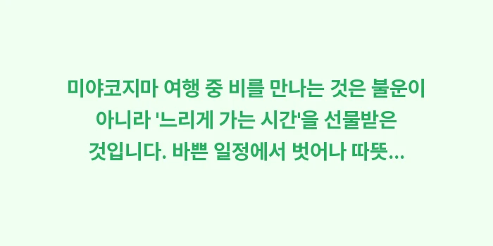 미야코지마 비 오는 날: 미야코지마 여행 중 비를 만... (2)