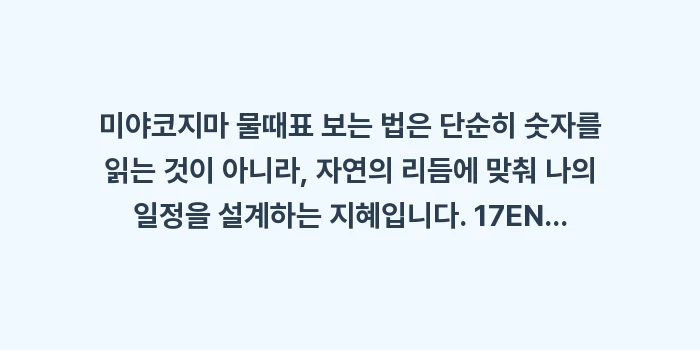미야코지마 물때표: 미야코지마 물때표 보는 법은... (2)