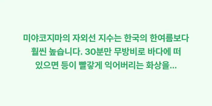 미야코지마 여행 준비물: 미야코지마의 자외선 지수는... (1)