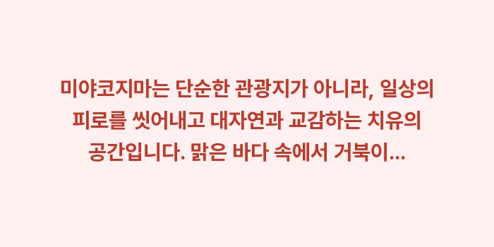 미야코지마 여행 가이드: 미야코지마는 단순한 관광지가... (2)