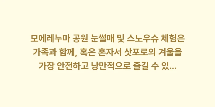 모에레누마 공원 눈썰매 및 스노우슈 체험: 모에레누마 공원 눈썰매 및... (2)