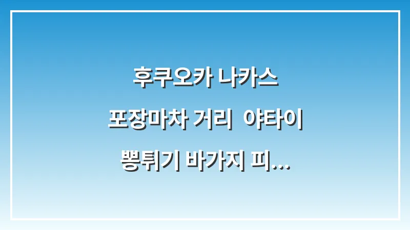 후쿠오카 나카스 포장마차 거리: 야타이 뽕튀기 바가지 피하는 법 메뉴 대표 이미지