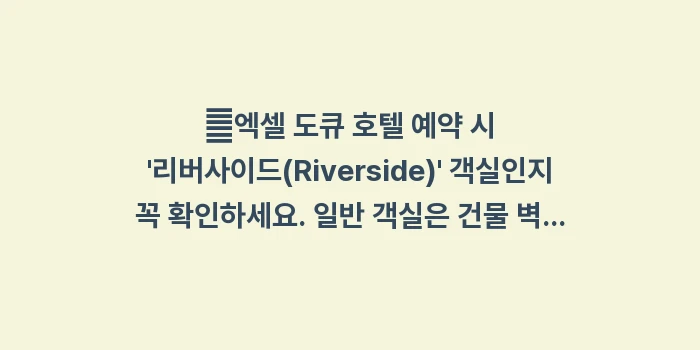 나카스 강변 뷰 호텔: ✔엑셀 도큐 호텔 예약 시... (1)