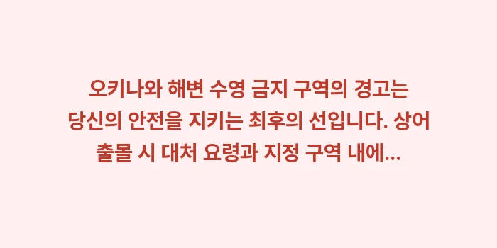 오키나와 해변 수영 금지: 오키나와 해변 수영 금지 구... (1)