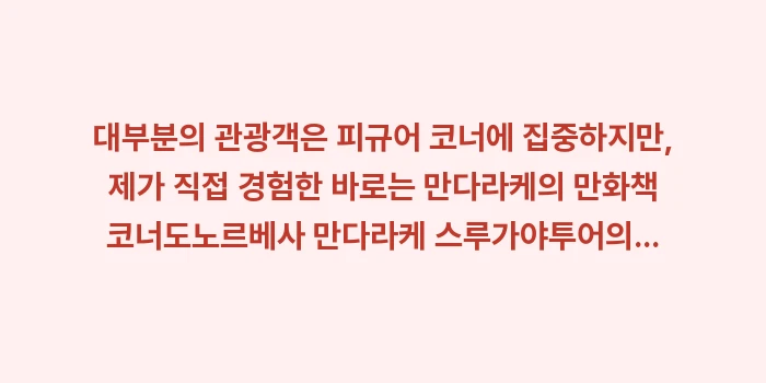 노르베사 만다라케 스루가야: 대부분의 관광객은 피규어 코... (1)