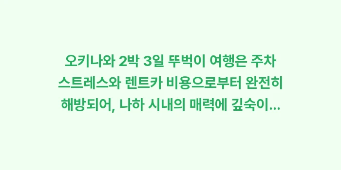 오키나와 2박 3일 뚜벅이 여행: 오키나와 2박 3일 뚜벅이... (2)