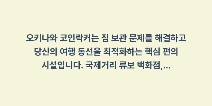 오키나와 코인락커: 오키나와 코인락커는 짐 보관... (1)