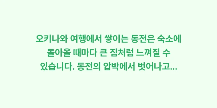 오키나와 여행 환전 현금: 오키나와 여행에서 쌓이는 동... (1)
