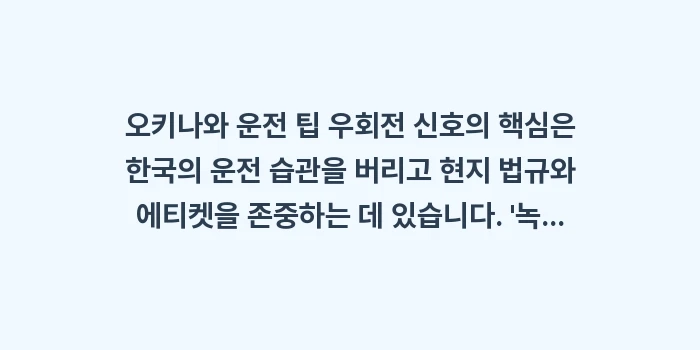오키나와 운전 팁 우회전 신호: 오키나와 운전 팁 우회전 신... (1)