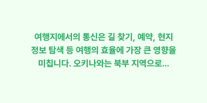 오키나와 여행 필수 준비물: 여행지에서의 통신은 길 찾기... (1)