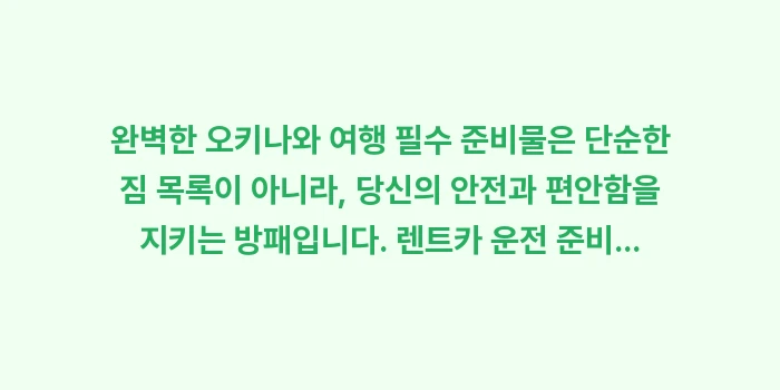 오키나와 여행 필수 준비물: 완벽한 오키나와 여행 필수... (2)