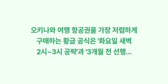 오키나와 여행 항공권: 오키나와 여행 항공권을 가장... (1)