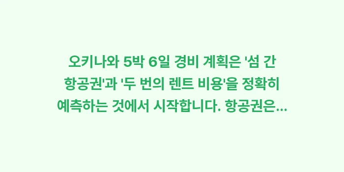 오키나와 5박 6일 경비: 오키나와 5박 6일 경비 계... (2)