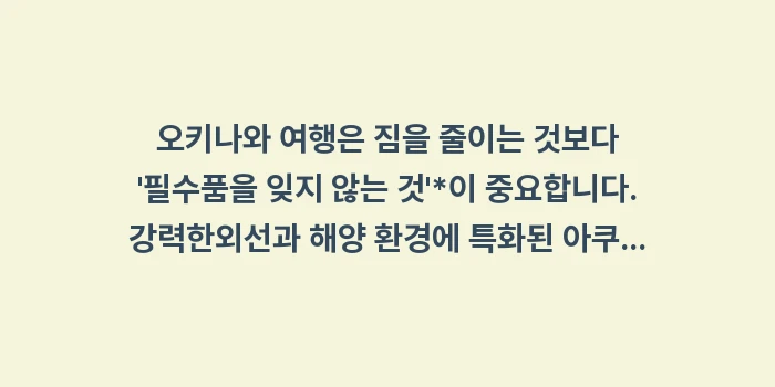 오키나와 여행 필수 준비물: 오키나와 여행은 짐을 줄이는... (2)