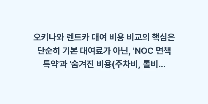 오키나와 렌트카 대여 비용 비교: 오키나와 렌트카 대여 비용... (1)