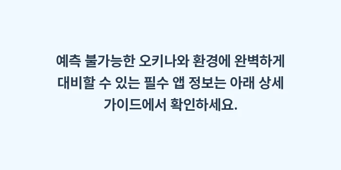 오키나와 여행 필수 어플 앱: 예측 불가능한 오키나와 환경... (2)