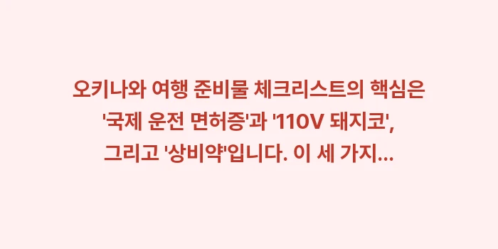 오키나와 여행 준비물 체크리스트: 오키나와 여행 준비물 체크리... (1)