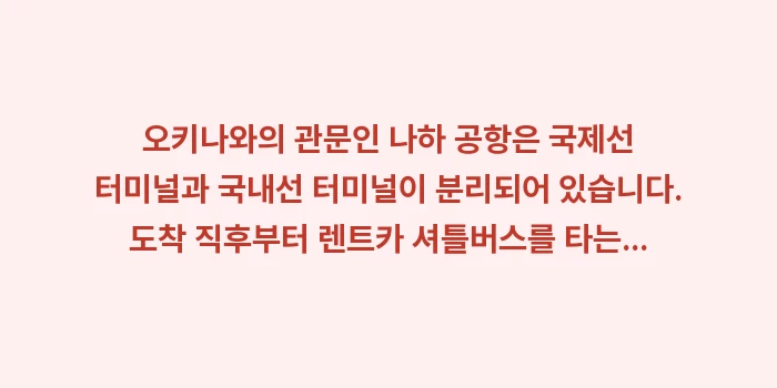 오키나와 여행 교통편 정보: 오키나와의 관문인 나하 공항... (1)
