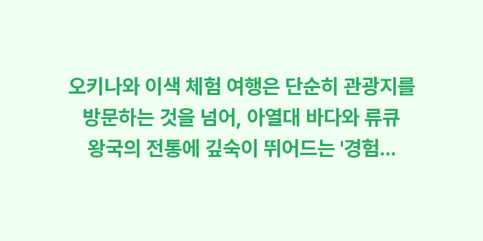 오키나와 이색 체험 여행: 오키나와 이색 체험 여행은... (2)