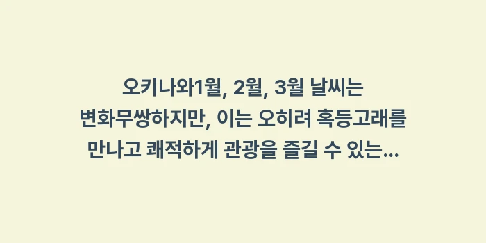 오키나와 1월, 2월, 3월 날씨: 오키나와1월, 2월, 3월... (2)