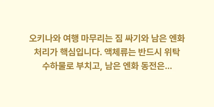 오키나와 여행 마무리 짐 싸기: 오키나와 여행 마무리는 짐... (2)