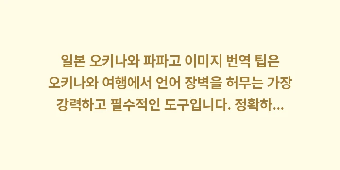 일본 오키나와 파파고 이미지 번역 팁: 일본 오키나와 파파고 이미지... (2)