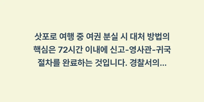 삿포로 여행 중 여권 분실 시 대처 방법: 삿포로 여행 중 여권 분실... (1)