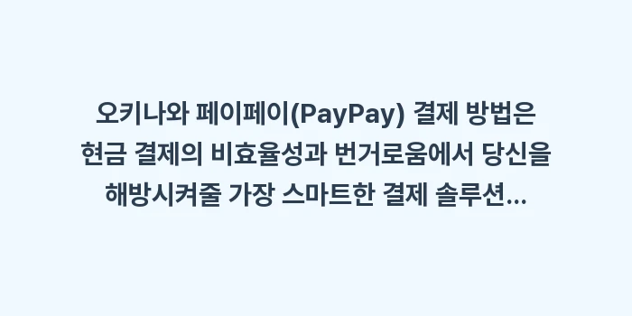 오키나와 페이페이(PayPay) 결제 방법: 오키나와 페이페이(PayPa... (1)