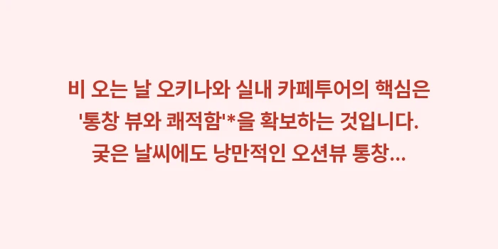 비 오는 날 오키나와 실내 카페: 비 오는 날 오키나와 실내... (2)