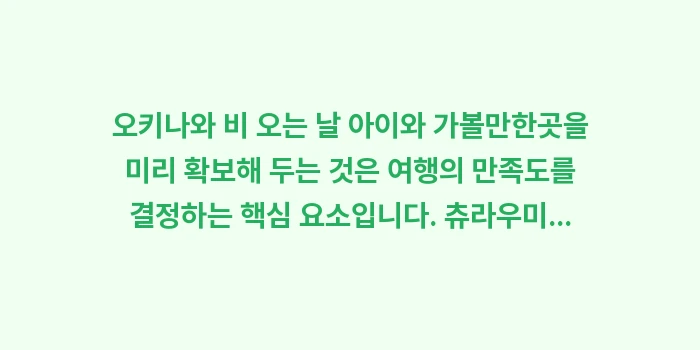 오키나와 비 오는 날 아이와 가볼만한곳: 오키나와 비 오는 날 아이와... (1)