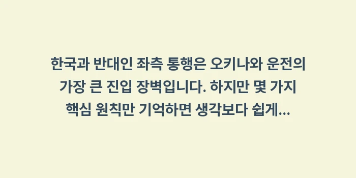 오키나와 렌트카 운전: 한국과 반대인 좌측 통행은... (1)