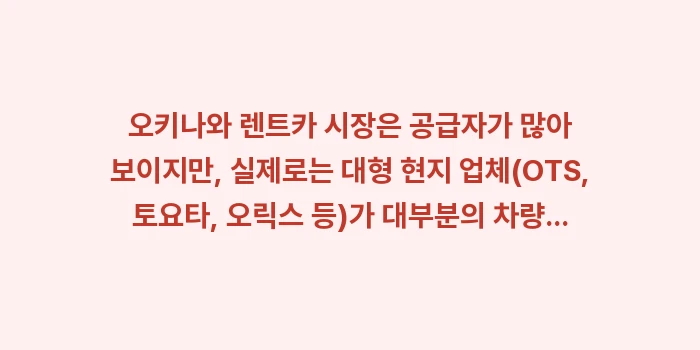오키나와 렌트카 가격 비교 어플 추천: 오키나와 렌트카 시장은 공급... (1)