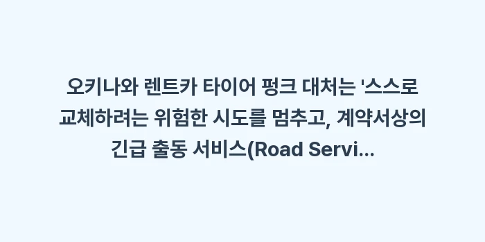 오키나와 렌트카 타이어 펑크: 오키나와 렌트카 타이어 펑크... (1)