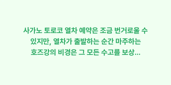 일본 사가노 토로코 열차 예약: 사가노 토로코 열차 예약은... (2)